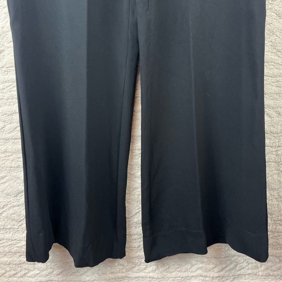 BROOKS BROTHERS Wide Leg Black Crepe Pants Side Zipper Size 12 - Picture 3 of 14